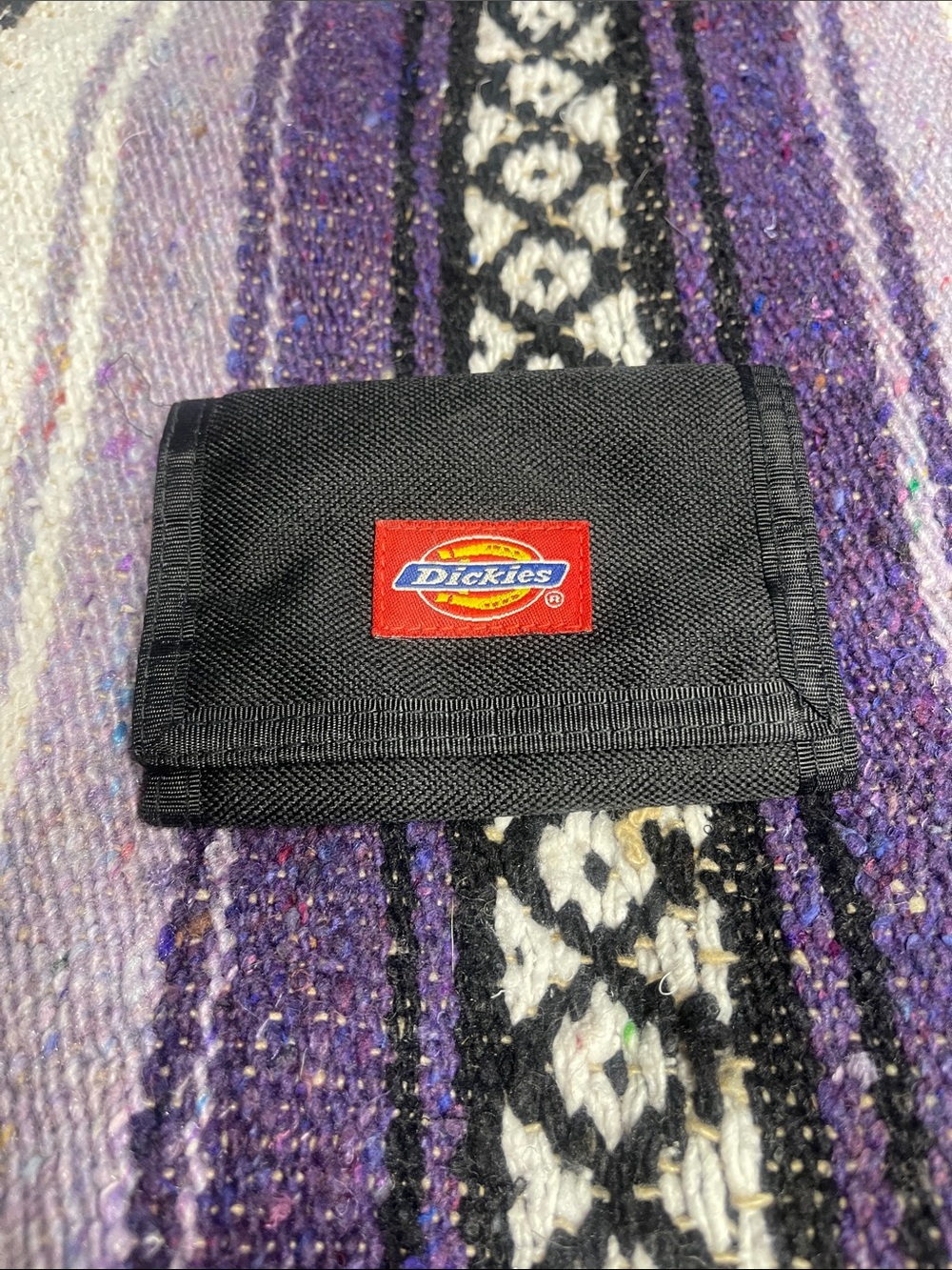 Y2K DICKIES Black Trifold Nylon Wallet with ID Window